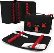 Art Markers Organizer (72 Slots), Carrying Case for Travel & Storage with Zipper
