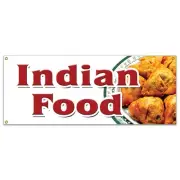 INDIAN FOOD BANNER SIGN curries curry tandoori naan cuisine lassi vegan
