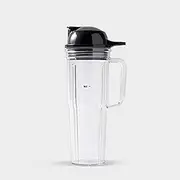 [NutriBullet] 24 oz Travel Cup with to-Go Lid, Clear/Black,1 Count (Pack of 1)