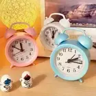 Round Small Alarm Clock Plastic Bedside Clock Mute Cartoon Alarm Student