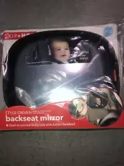 Skip Hop Backseat Mirror, For Rear-facing Car Seat, Black Faux Leather Trim