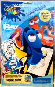 Finding Dory Color And Play Book with paintbrush & Paint Pages