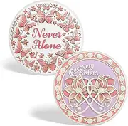 CHURYUML Recovery Sisters Sobriety Coin - Empowering Sobriety Gifts for Women Recovery Affirmation Token Non-Religious AA Chips Medallions Sober Coin Inspirational Addiction Recovery Gift