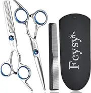 Thinning Shears for Hair Cutting, Fcysy 6 Inches Hair Thinning Scissors Texturizing Shears Layering Scissors with Comb Set Hair Cutting Kit, Hair Sheers Blending Scissor Hair Thinner for Dog Women Men