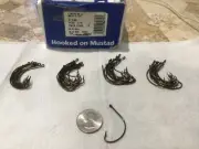 50 Mustad Hooks 37140 1/0 Wide Gap Kahle Fluke Shiner bronze Bait Hooks