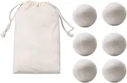 Dryer Balls, Wool Dryer Balls, 6pcs Reusable Laundry Wool Dryer Balls, Natural Fabric Softener, Reduces Clothing Wrinkles and Saves Drying Time