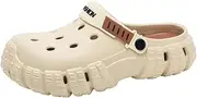 [FLIOZY] Mens Clogs - Eva House Slippers for Garden, Beach Comfortable Breathable Shoes with Non-Slip Sole Lightweight, Slip-On Design Sliper, Brown, 9.5-10