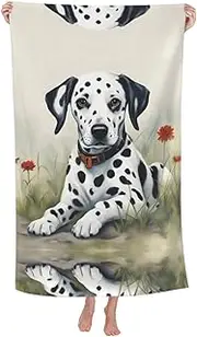DRTGEDS Dalmatian Microfiber Beach Towels, Sand Free Beach Towel, Quick Dry Beach Towel, Large Towels for Adults