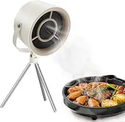 OQIMAX Desktop Portable Kitchen Exhaust Fan Portable Range Hood Desktop Range Hood Small Indoor Range Hood with 3 Speed 5 Changeable Filter 1200 Pa Suction for Indoor BBQ Hot Pot Cooking