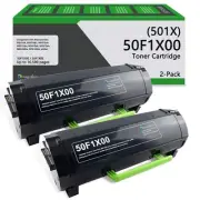 501X 50F1X00 Extra High Yield Toner Cartridge (2-Pack) Compatible for 50F1000