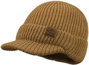 [Croogo] Winter Beanie Hats with Brim Thick Fleece Knit Hat Visor Beanie Cap Skull Ski Cap Watch Cap Slouchy Beanie Hat Unisex