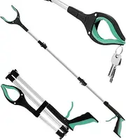 Fxvhojq Litter Picker Grabber Stick Foldable Grabber Reacher for Disabled Foldable Litter Grabber Pick Up Grabber Reaching Tool Trash Picker Grabber for Elderly Indoor Outdoor 43in (Green)