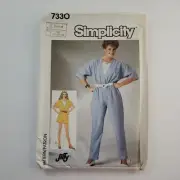 Simplicity 7330 Womens Tapered pants or short Jumpsuit Sewing Pattern Size 6-10