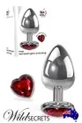 NEW Adam and Eve Large 3.73 inch Jewel Heart Base Metal Butt Plug, Sex Toy