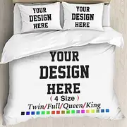 Personalized Duvet Cover Custom Bedding 3pcs Sets with Photo Text Customized Gifts Comforter Set with 2 Pillowcases