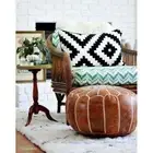 Genuine Boho New Ottoman Unstuffed Moroccan Leather Pouffe Handmade Footstool