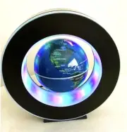 Magnetic LED table Lamp, Rotating/spinning Globe with educational world map