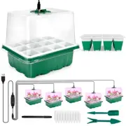 Seed Starter Tray 5 Pack Seed Starter Kit with Grow Light and Humidity Dome R...