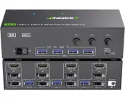 8K HDMI KVM Switch 3 Monitors 3 Computers 8K@60Hz 4K@144Hz, ANGEET Triple Monito