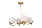 4 Light Curved Globe Mid Century Black Brass Sputnik chandelier light Fixture