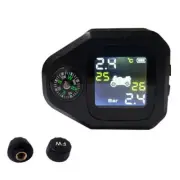 Wireless Motorcycle TPMS Tire Tyre Pressure Monitor System Compass W/2 Sensors (for: Suzuki)