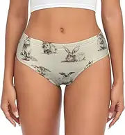 [JBYJBX] Rabbit background Print Women's Briefs XS-4XL Bikini Ladies Underpants Panties Full Coverage Seamless