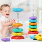 Stacking Tower Star Ring Toy Colorful Rotating Educational for Toddlers Fine