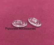 x2 Pairs Silicone Nose Pads for FLEXON Eyeglasses & Sunglasses Snap-in 13 mm OVL