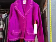 Womens Wool Blazer By PBJ Sport- Size Medium- Tetra Fuchsia