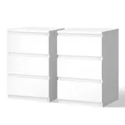 ALFORDSON Set of 2 Bedside Table Nightstand 3 Drawers Side End Table White