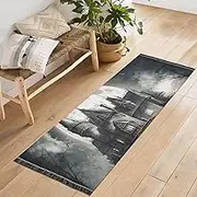 QGBYMX Moon House Gothic Washable Runner Rug 2’ x 6’ Non Slip Kitchen Runner Rug for Hallways Entryway Patio Living Room Floor Carpet Runner- Soft Thin Mat for Family Pet