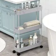 Slim Storage Cart,3 Tier Bathroom Rolling Utility Cart Storage Organizer Slid...