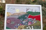 Hand Stitched Leaping Hare picture.