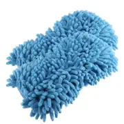 2 Pcs Blue Chenille Cleaning Sponges Car Wash Double Sided Dirt Washing Tool
