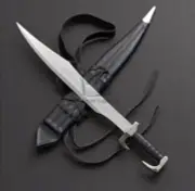 CUSTOM Handmade SPARTAN Sword Carbon Steel Fixed Blade GREEK SWORD With Scabbard