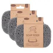 3x Eco Basics Soap Riser/Dish Elevator Holder Storage Sink Organiser Platinum