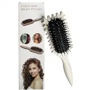 NASHRIO Curly Hair Brush, Boar Bristle Hair Brush Styling Brush for Detangling Curl Define Styling Brush for Curly Hair for Men and Women (Beige)