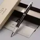 Matte Black/White Clip Parker IM Series Rollerball Pen 0.5mm Black Ink Refill