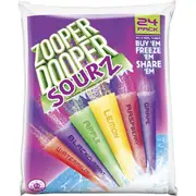 Zooper Dooper Ice Blocks Sourz 70mL x 24 pack