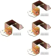 Perfk 4X Bed Rail Brackets Bed Frame Hardware Heavy Duty Bed Support Bracket Bed Rail Square Frame Brackets Bed Hinge with Screws , 40mm