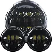 Motorcycle Headlight 7 inch LED Motorcycle Headlight Hi/low Beam with DRL 30W Fog lamp 4.5” Auxiliary Lights H