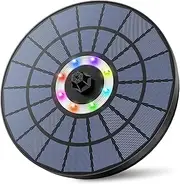 Solar Fountain 5.5 W Colourful LED Solar Fountain for Outdoor Use, Solar Pond Pump with 7 Effects Solar Water Pump Solar Floating Fountain for Garden Fish Pond