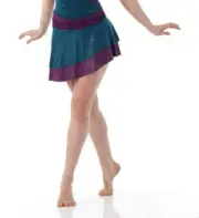 Adult XL SKIRT ONLY Dance Costume Glitter MY OWN WAY Teal over Plum