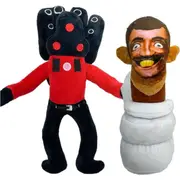 2pcs Horror Games Inspired Skibidi Plush - Toilet & Speaker Man for Gaming Fans