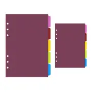 5 Sheets A5 A6 Loose Leaf Spiral Binder Index Separator 6 Hole Page Dividers PP