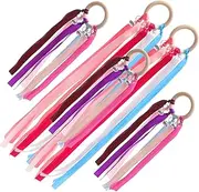IWOWHERO 5 Pack 25cm Long Dancing Wrist Kite Bells Hand Ribbon Streamers for Boys and Girls