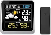 JSEIAJB Digital Alarm Clock Multifunctional Indoor and Outdoor Temperature Humidity Meter Weather