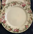 Grace Teaware Pink Flowers 10 1/2" Fine Porcelain Dinner Plates Set of Four New