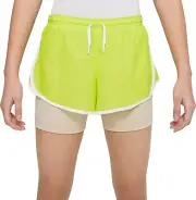 NIKE DRI-FIT TEMPO 2-IN-1 TRAINING/RUNNING SHORTS BIG KIDS/GIRLS A7
