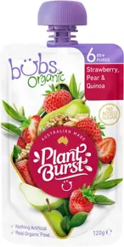 Bubs Organic Strawberry, Pear & Quinoa, 120G X 6